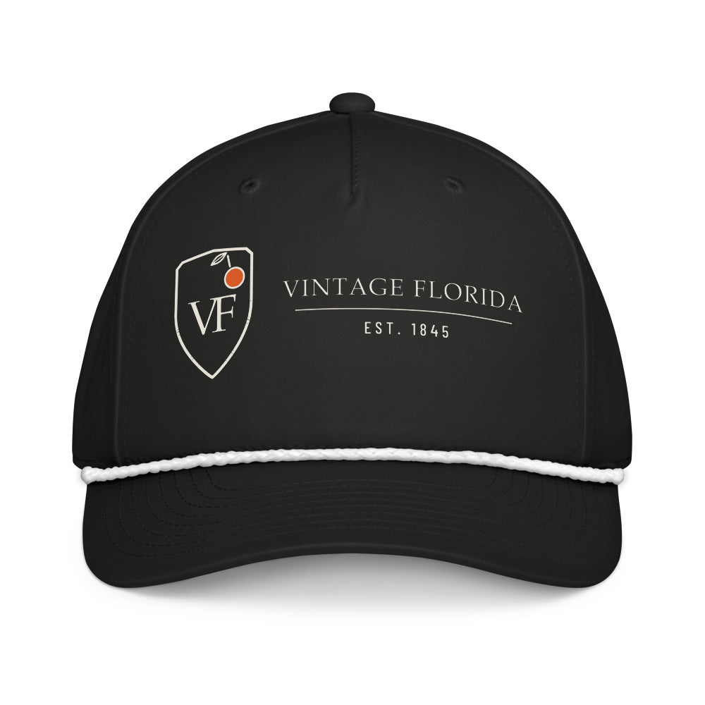 Crest Rope Cap, Black/White, front