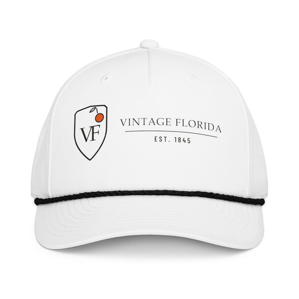 Crest Rope Cap, White/Black, front
