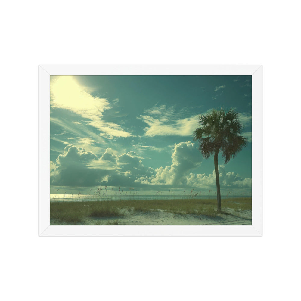 Clouded Palm, 16 x 12, White