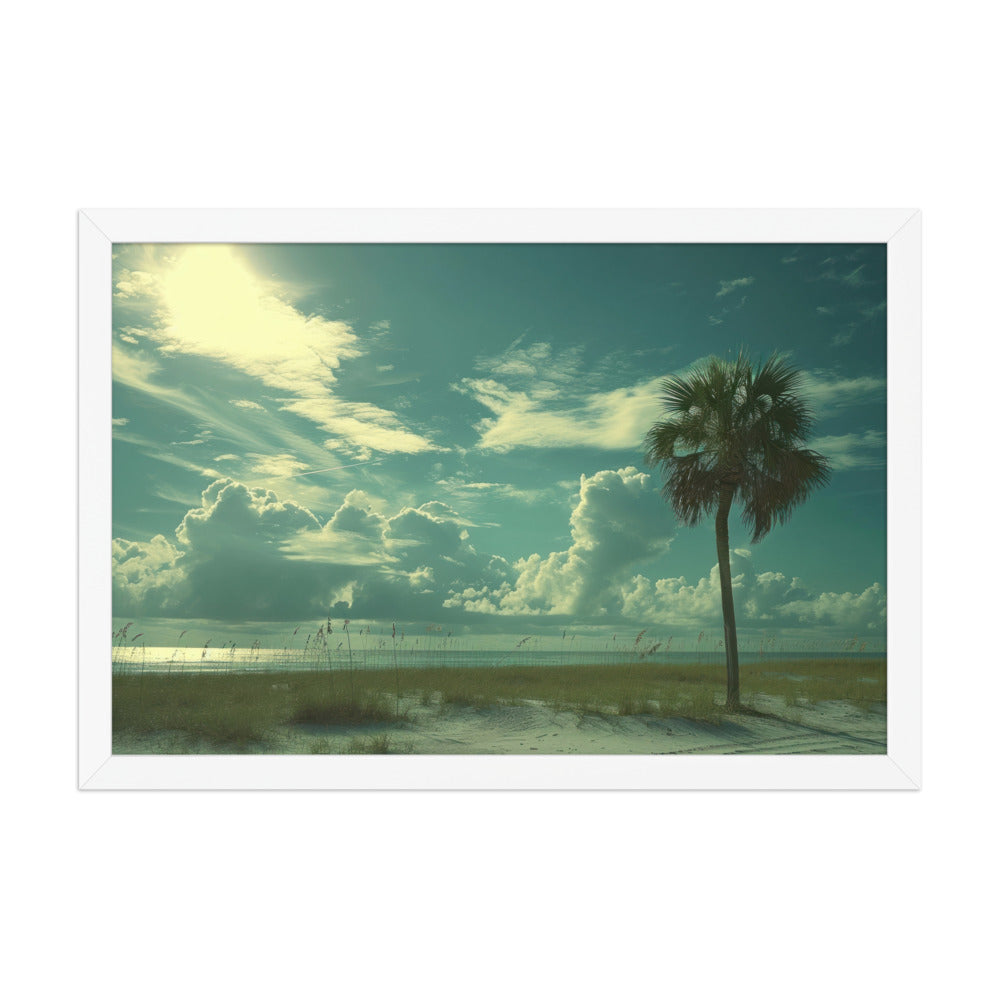 Clouded Palm, 18 x 12, White