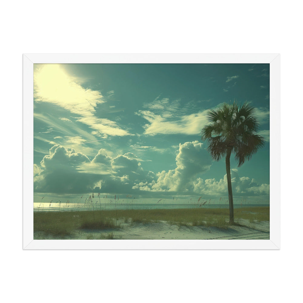 Clouded Palm, 24 x 18, White