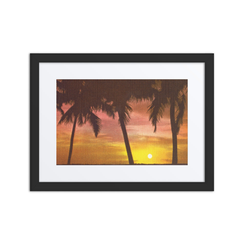 Sunset Palms, 16 x 12, Black with Mat