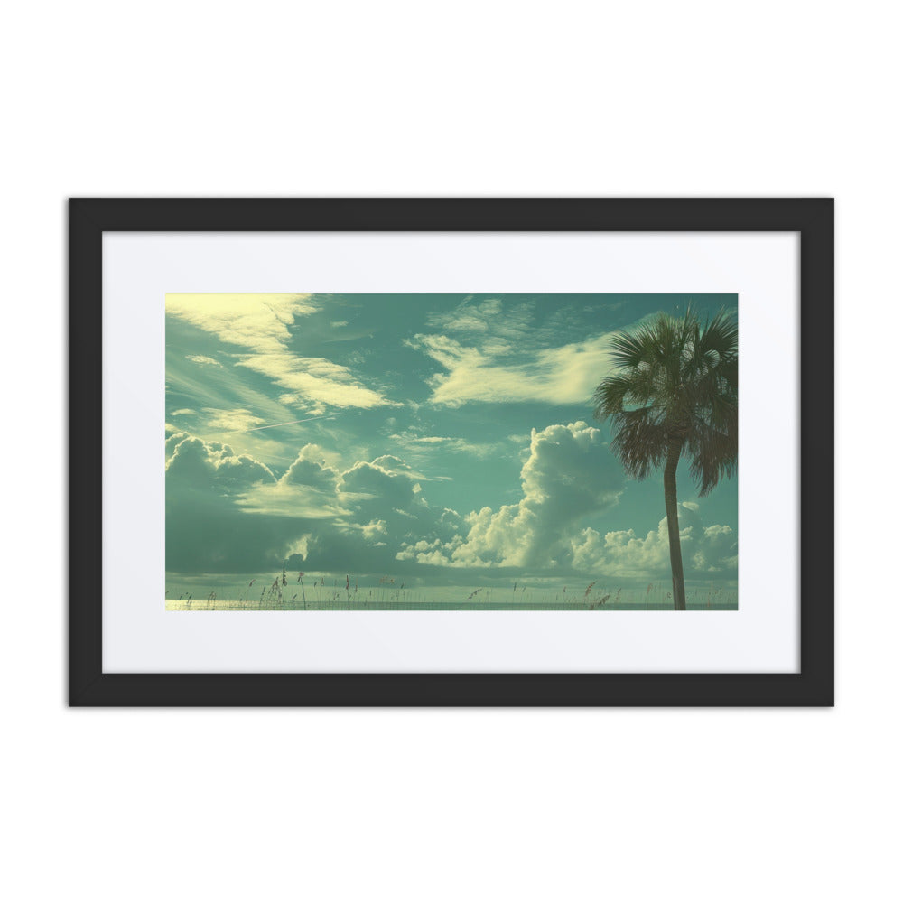 Clouded Palm, 18 x 12, Black with Mat