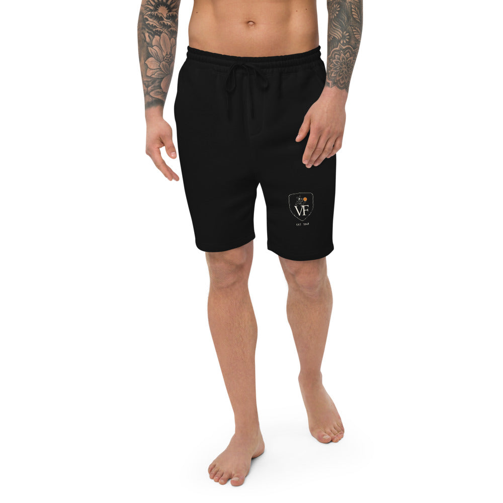 Crest Fleece Shorts, Black, front