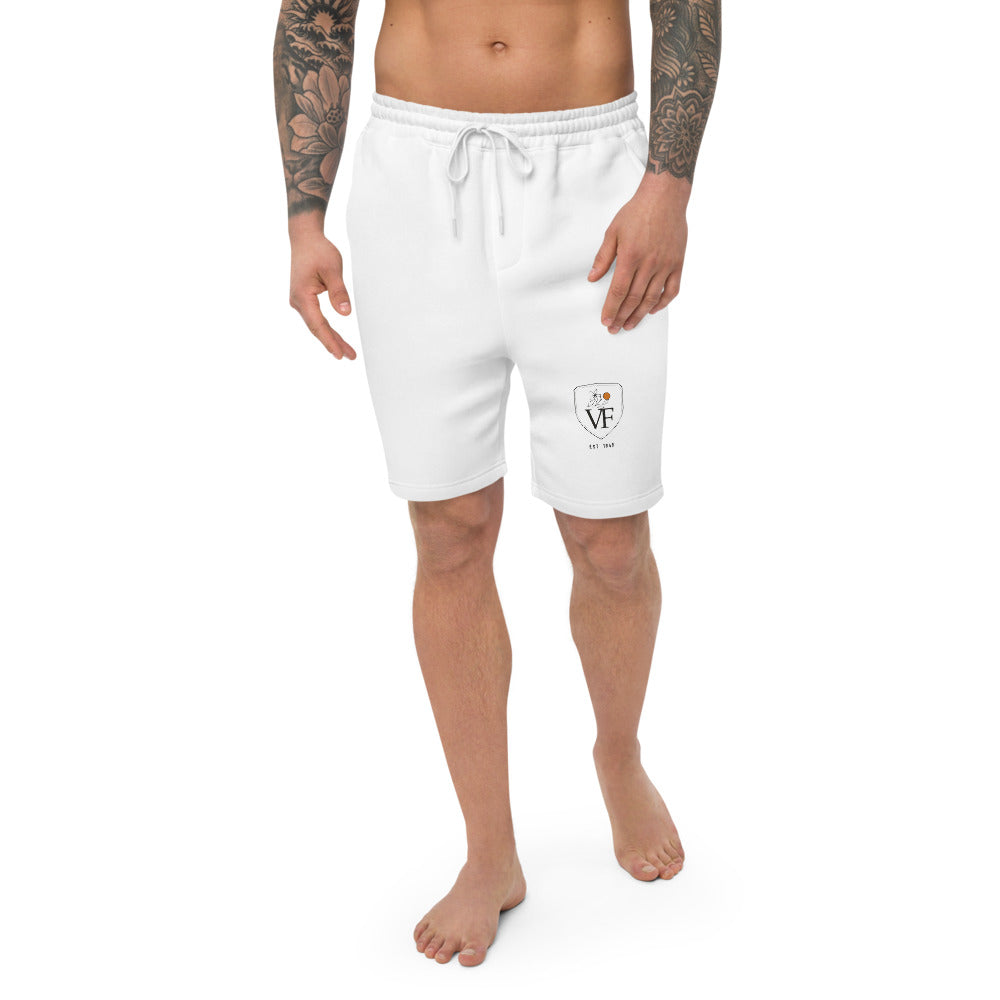 Crest Fleece Shorts, White, front