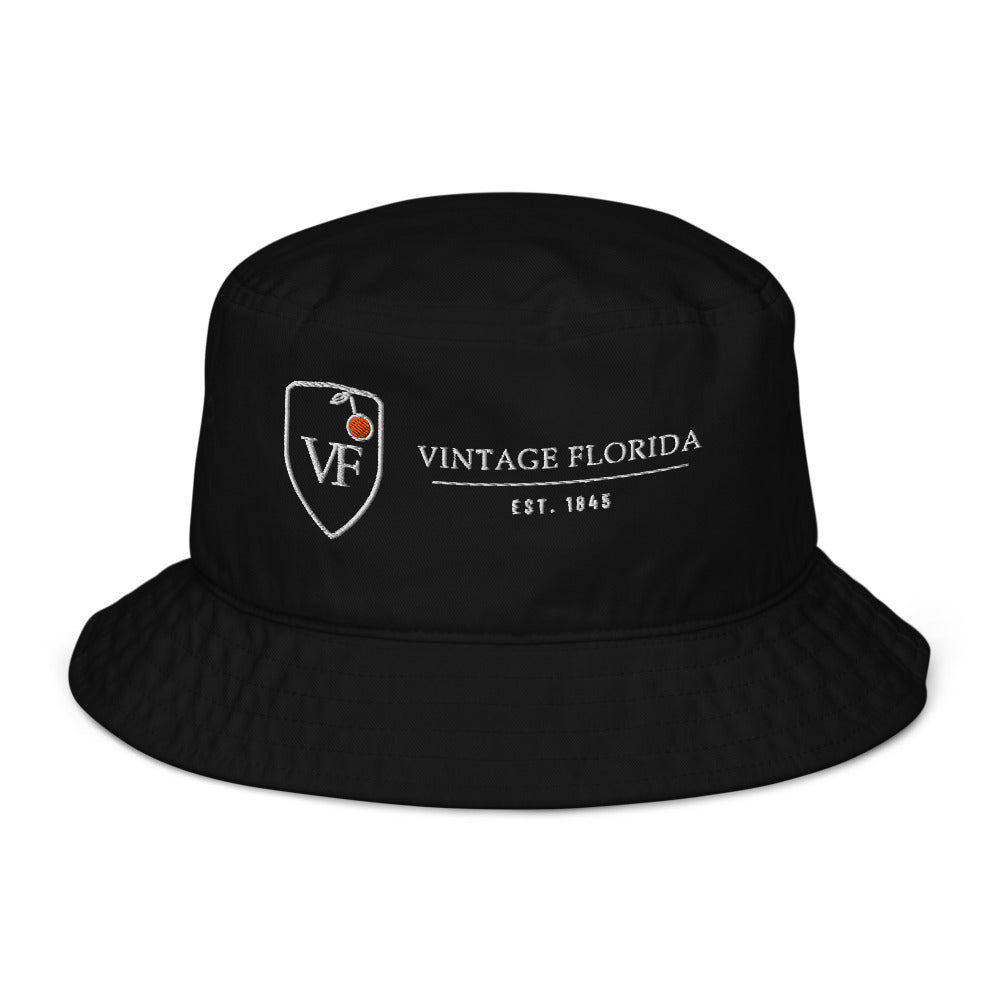 Crest Bucket Hat, Black, front