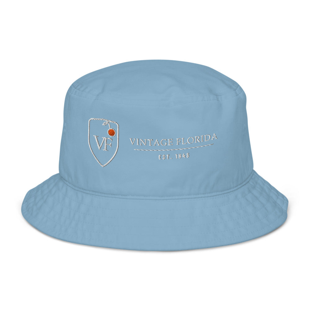 Crest Bucket Hat, Slate Blue, front