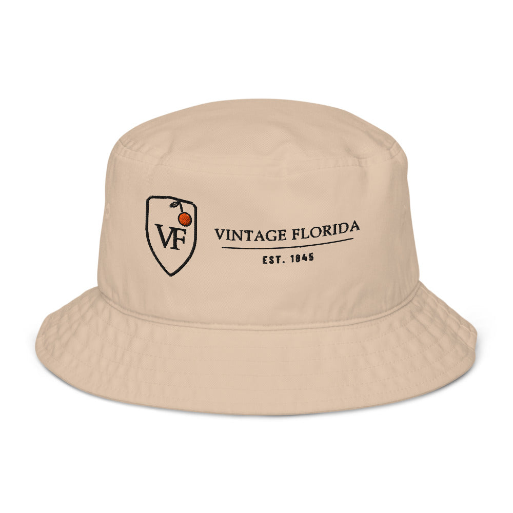 Crest Bucket Hat, Stone, front