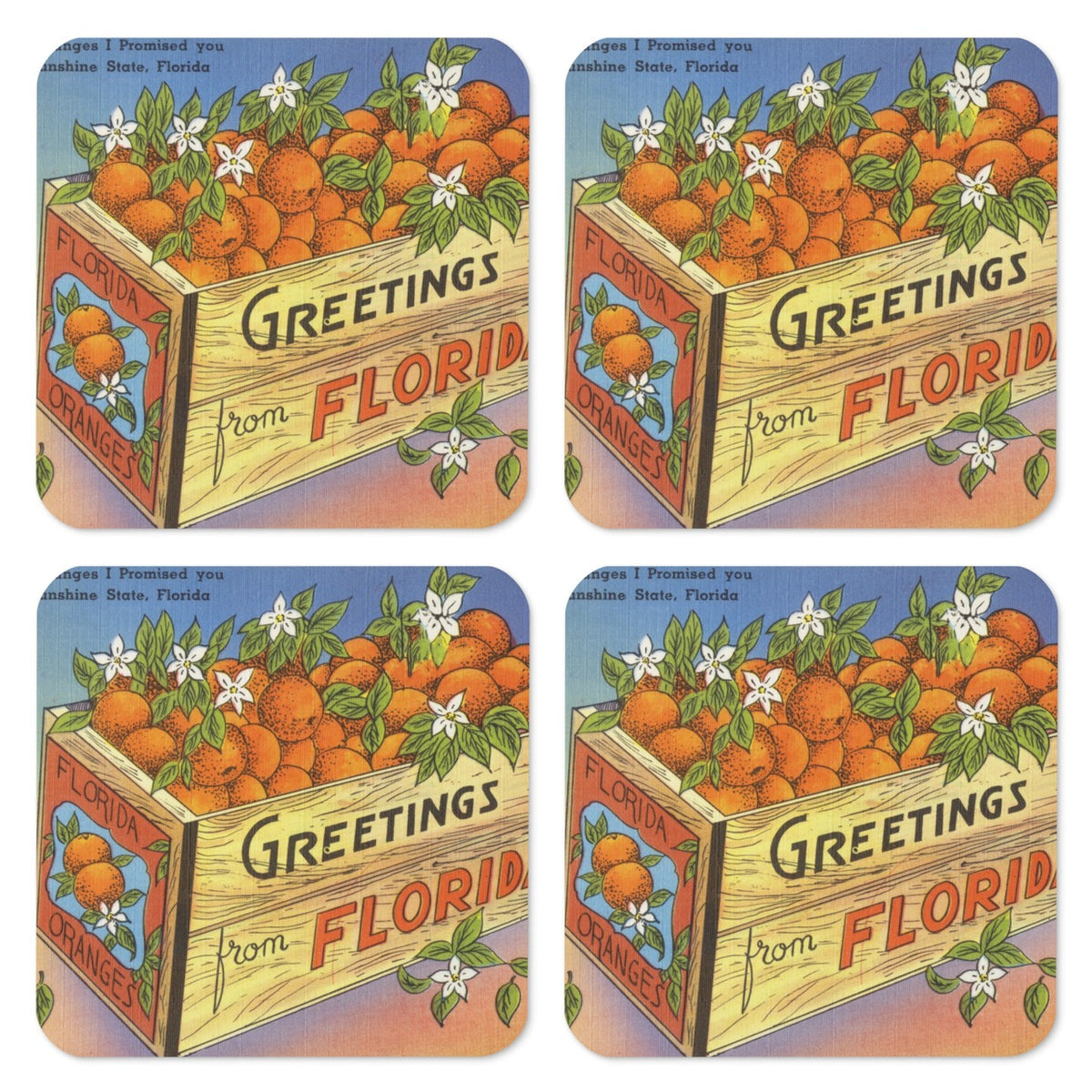 Archive Coaster Set of Four, The Box of Oranges I Promised You