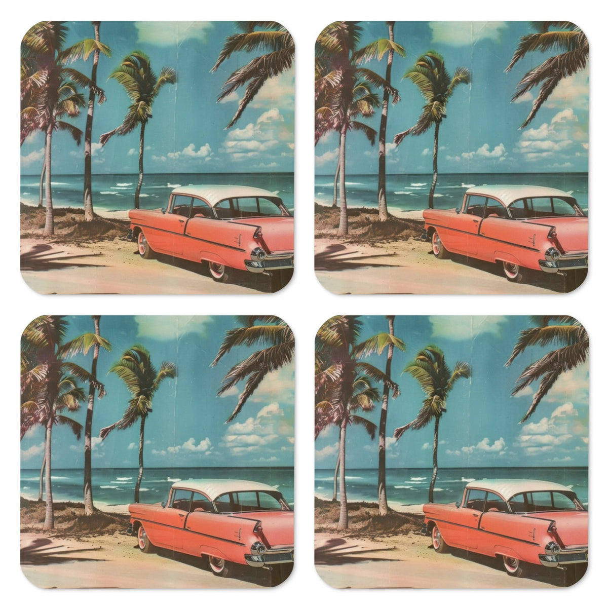 Archive Coaster Set of Four, Pinky on the Beach