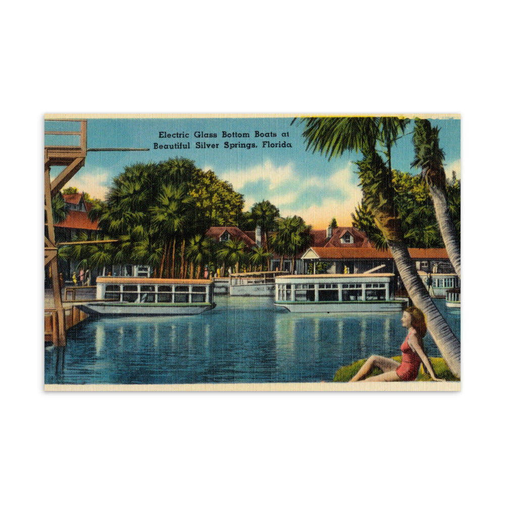 Archive Postcard, Glass Bottom Boats, Silver Springs