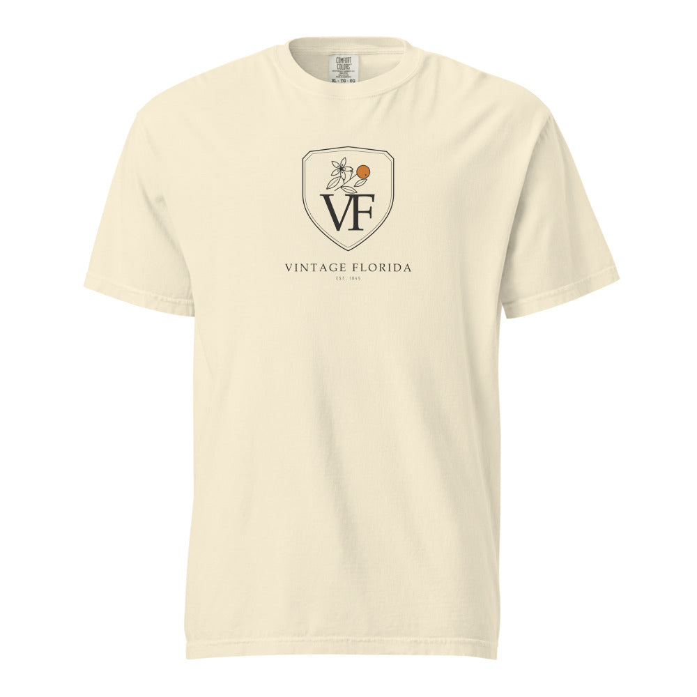 Crest Tee, Ivory, front