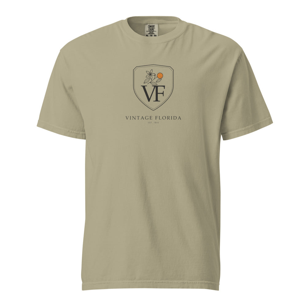 Crest Tee, Khaki, front