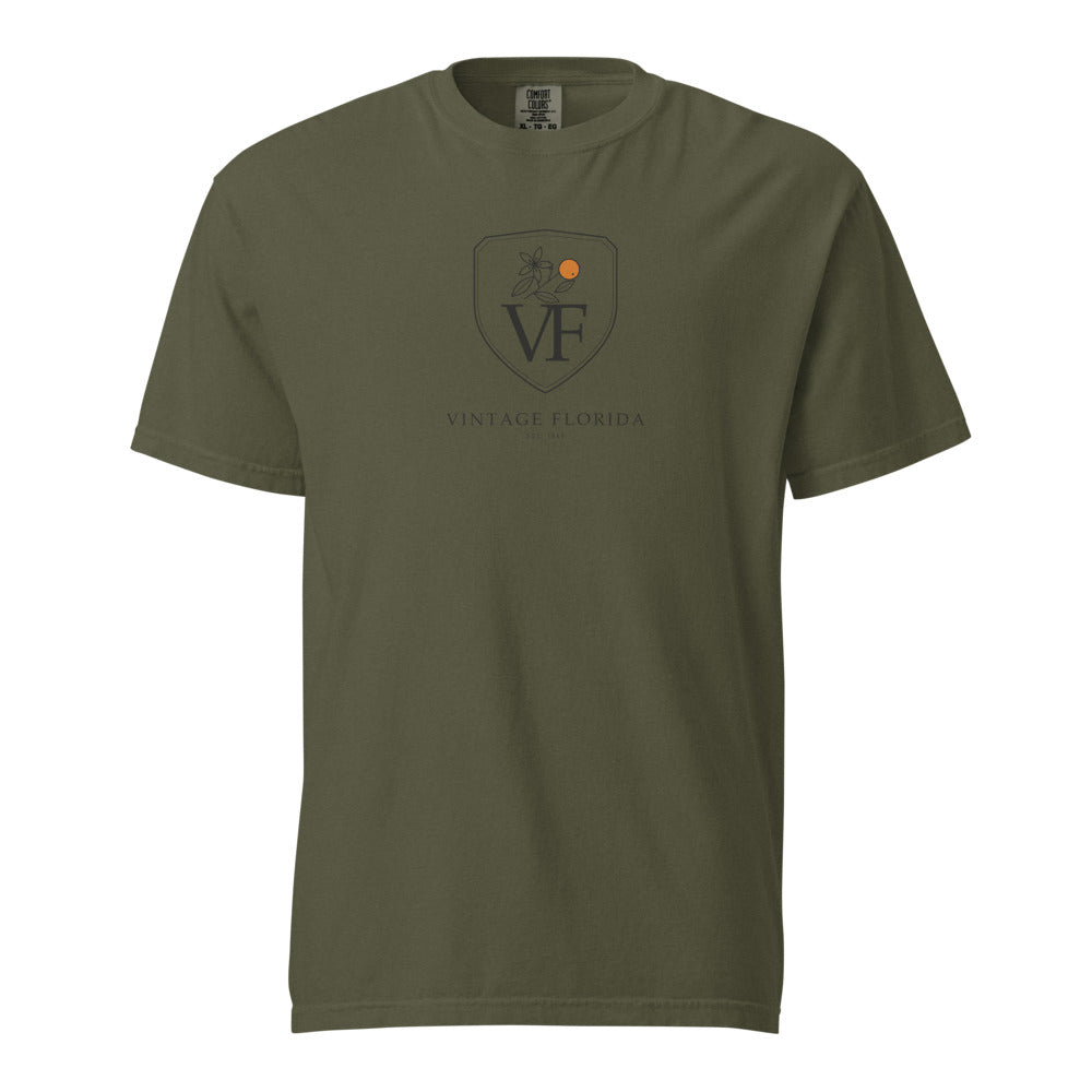 Crest Tee, Sage, front