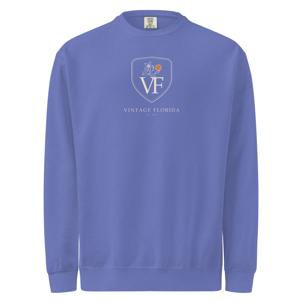 Crest Sweatshirt, Flo Blue, front