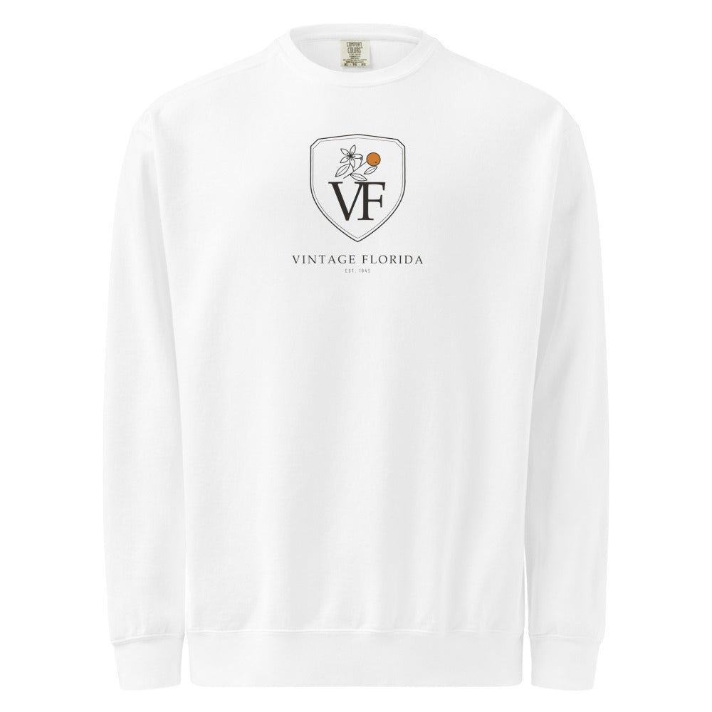 Crest Sweatshirt, White, front