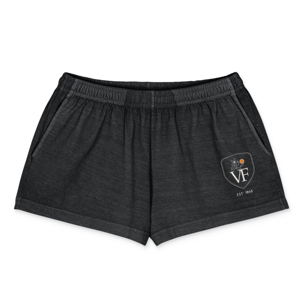 Crest Garment-Dye Shorts, Washed Black, front