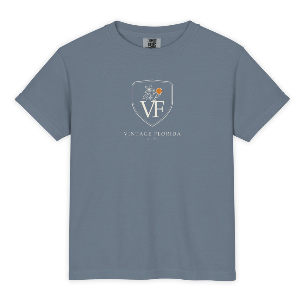Crest Kids Tee, Blue Jean