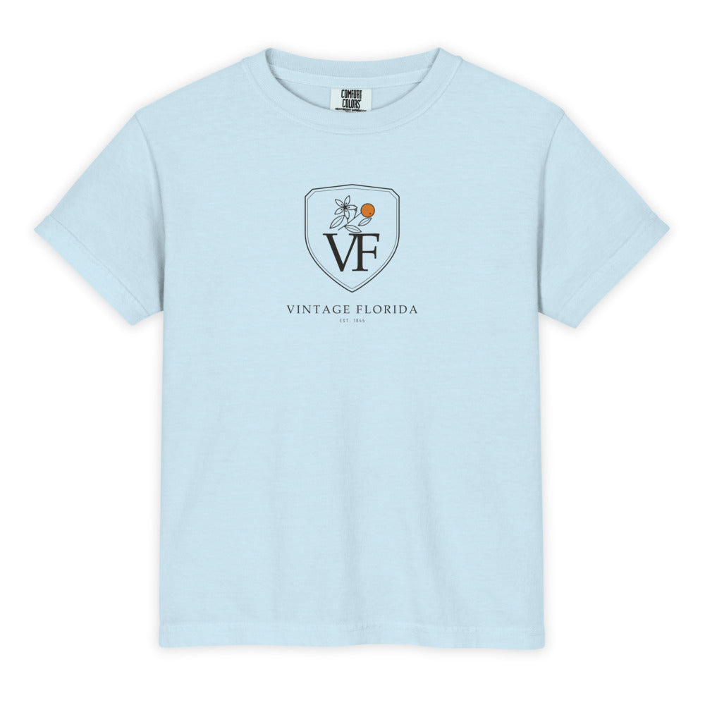Crest Kids Tee, Chambray